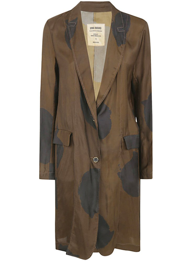 Uma Wang Printed Buttoned Jacket In Brown