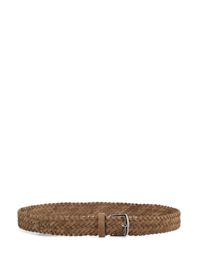 Loro Piana Alsavel Buckle Belt In Brown