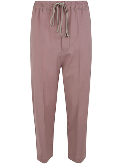 Rick Owens Drawstring Ataires Cropped Trousers Clothing In Pink