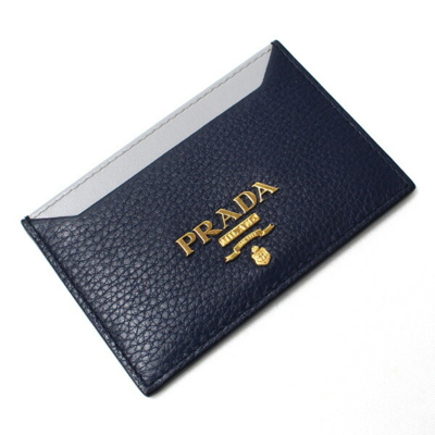 Prada Leather Wallet () In Navy