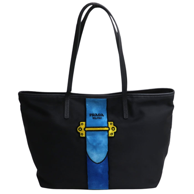 Prada Tessuto Synthetic Tote Bag () In Black