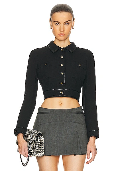 Pre-owned Chanel Cropped Jacket In Black