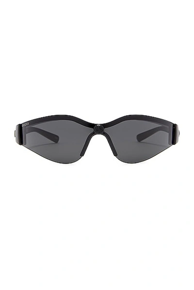 Gucci Mask Sunglasses In Black & Grey