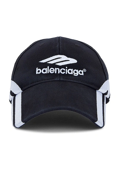 Balenciaga Logo Baseball Cap In Black