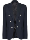 Balmain Button-detailed Wool Blazer In Blue