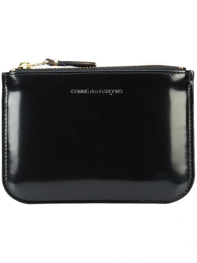 Comme Des Garçons Top Zip Coin Purse In Black