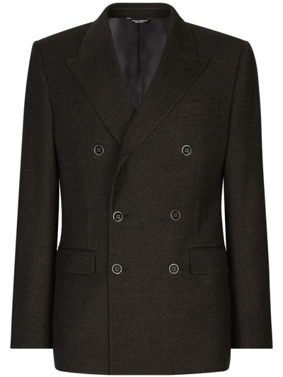 Dolce & Gabbana Sicilia-fit Double-breasted Blazer In Grey