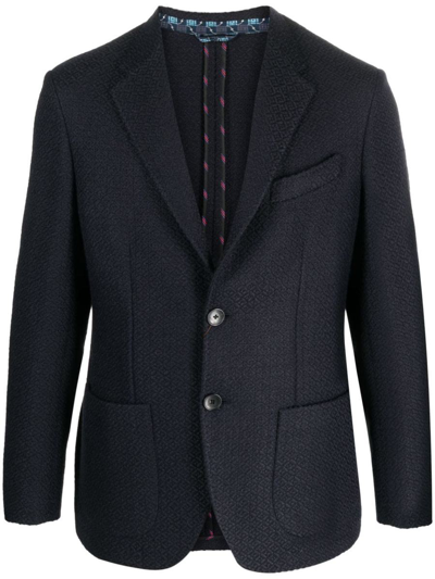 Etro Long-sleeves Buttoned Blazer In Blue