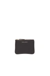 Comme Des Garçons Logo-print Top-zip Leather Wallet In Black