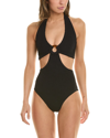 Hunza G Ursula Black Cut-out Seersucker Swimsuit In Black