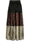 N°21 stripe panel sequin skirt,N2MC191474212226009