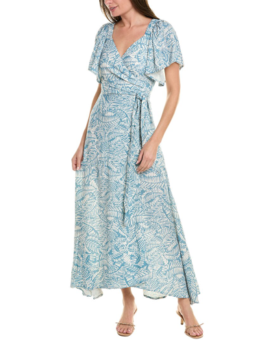 Hermoza Adriana Wrap Maxi Dress In Blue