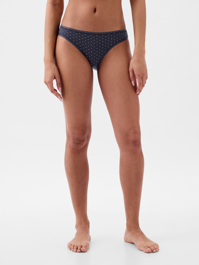 Gap Organic Stretch Cotton Bikini In Navy Blue White Dot