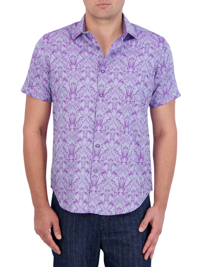 Robert Graham Highland Long Sleeve Button Down Shirt In Lilac