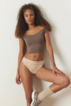 Out From Under Ballet Off-the-shoulder Top In Chocolate, Women's At Urban Outfitters