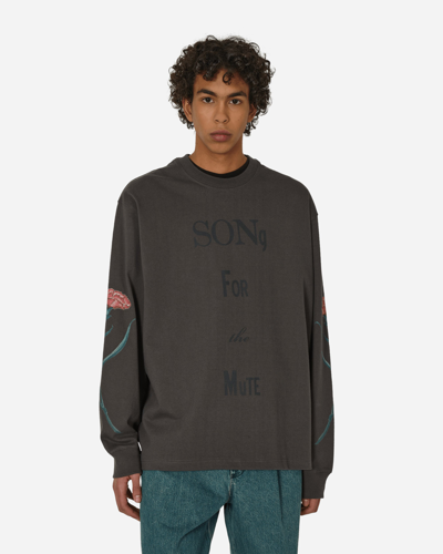 Song For The Mute Sftm Oversized Crewneck Sweatshirt Washed In Black