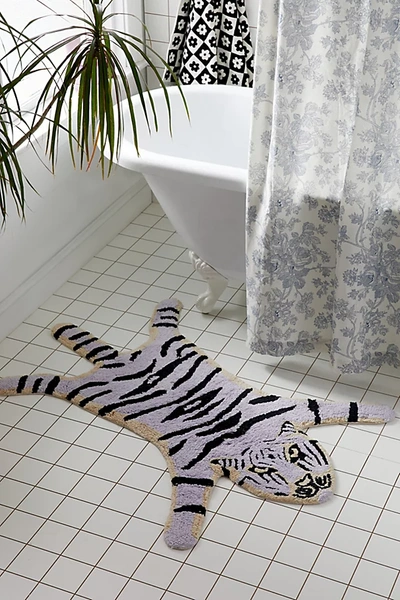 Urban Outfitters Tiger Bath Mat In Lavender At  In Lavender