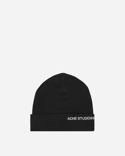 Acne Studios Embroidered Logo Beanie In Black