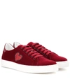 ANYA HINDMARCH GLITTER HEART VELVET LOW-TOP trainers,P00262135