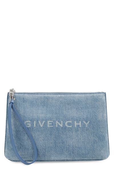 GIVENCHY GIVENCHY FADED DENIM CLUTCH