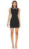 Alice And Olivia Wynell Collar Dress In É»‘è‰²&ç±³ç™½