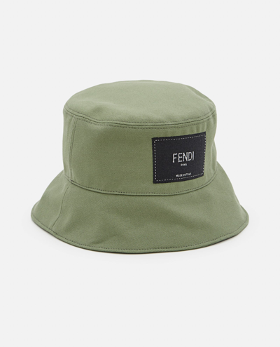 Fendi Cotton Bucket Hat In Green