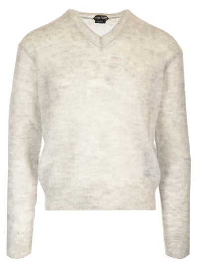 Tom Ford V-neck Sweater In Grey