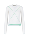 Bottega Veneta Turtleneck Contrast Stitched Jumper In White
