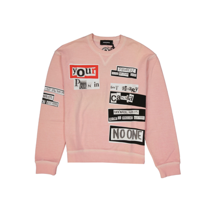 Dsquared2 Cotton Printed Sweatshirt In Pink