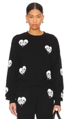 LAUREN MOSHI SPALDING SKULL HEART PULLOVER