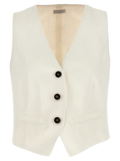 Brunello Cucinelli Viscose Vest In White