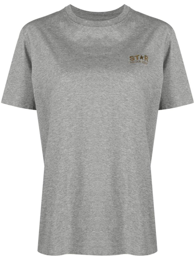 Golden Goose Logo Print T-shirt In Grey
