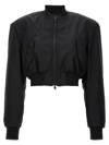 Wardrobe.nyc Cropped Bomber Jacket In Black