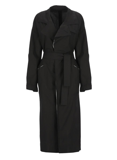 Yohji Yamamoto Belted Trench Coat In Black