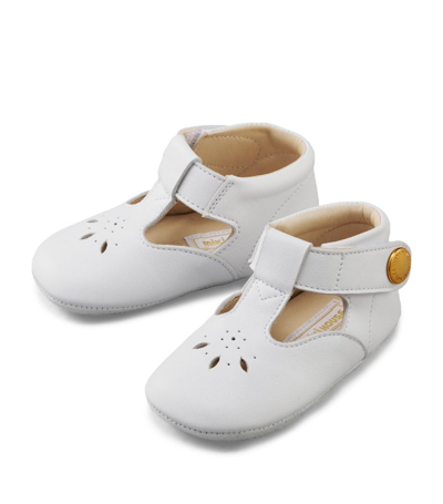 Miki House Leather Shoes In White