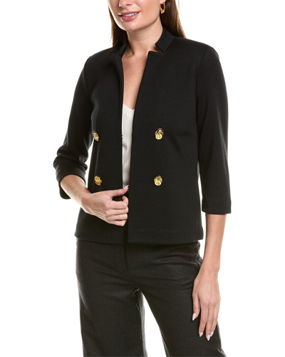 St John St. John Milano Knit Wool-blend Jacket In Black