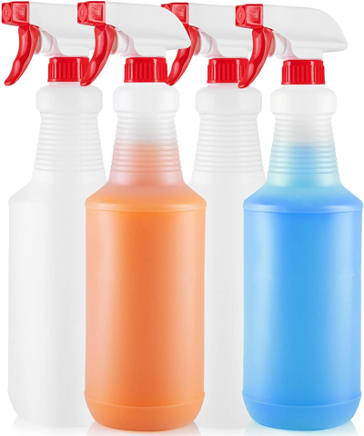 Zulay Kitchen Leakproof Cleaning Spray Bottle Set (4 Pack 24oz) In White