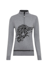 GOLFINO LEOPARD INSTICT TROYER SWEATER IN GREY