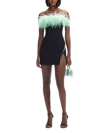 Self-portrait Self Portrait 'black Sequin Feather Mini' Dress In Black