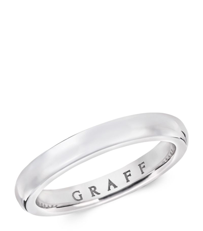 Graff Platinum D-shape Ring In Silver