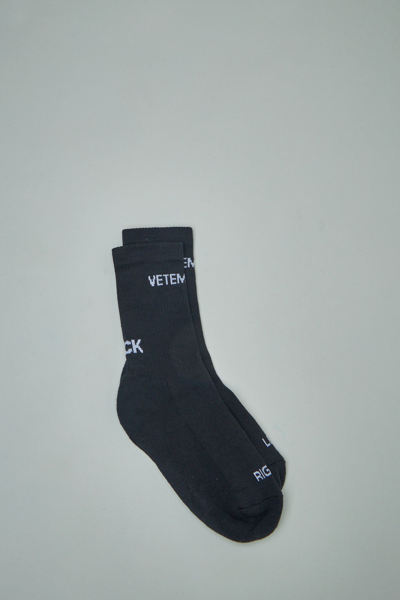 Vetements Logo Sock In Blue