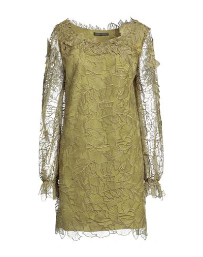 Alberta Ferretti Woman Mini Dress Acid Green Size 8 Polyester, Acetate, Silk, Elastane