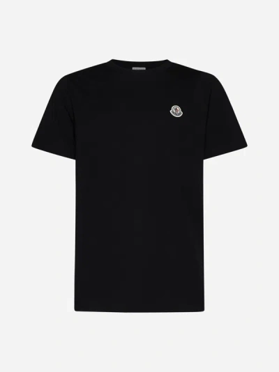 Moncler Logo-patch Cotton T-shirt In Black