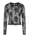 Gcds Semi-sheer Lace Top In Black