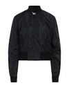 OFF-WHITE OFF-WHITE WOMAN JACKET BLACK SIZE 4 POLYAMIDE, COTTON, ELASTANE