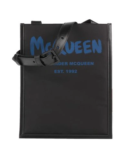 Alexander Mcqueen Man Cross-body Bag Black Size - Textile Fibers, Soft Leather