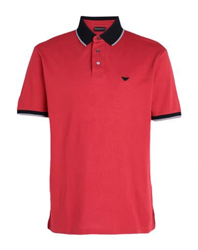 Emporio Armani Man Polo Shirt Red Size Xl Cotton