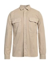Xacus Man Shirt Beige Size 16 Cotton