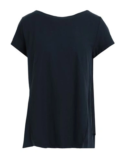European Culture Woman T-shirt Midnight Blue Size Xxs Cotton, Ramie