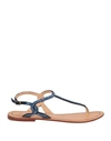 Maliparmi Malìparmi Woman Thong Sandal Midnight Blue Size 6 Leather